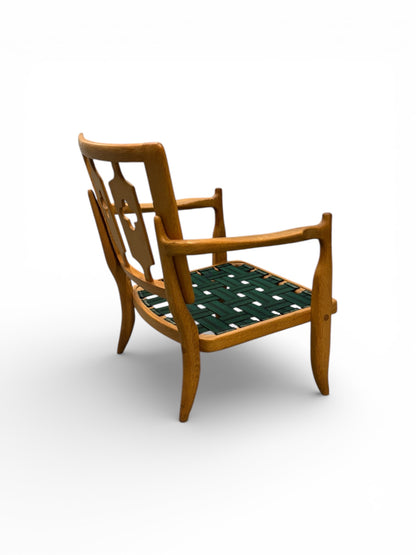 Fauteuil “José” en chêne massif par Guillerme & Chambron pour Votre Maison