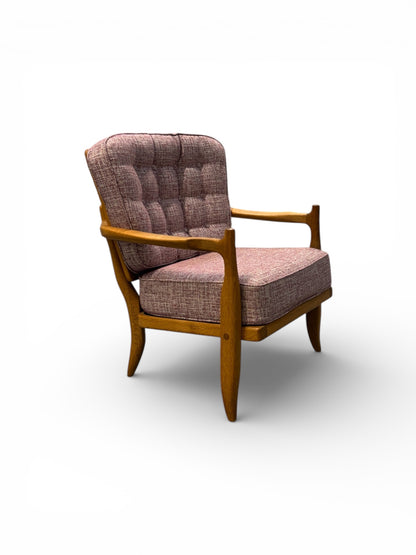 Fauteuil “José” en chêne massif par Guillerme & Chambron pour Votre Maison