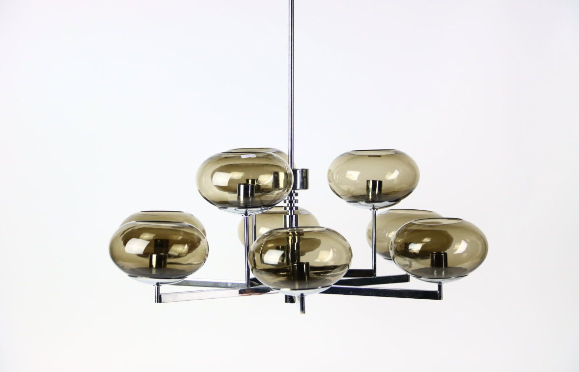 Grand lustre chromé par Gaetano Sciolari