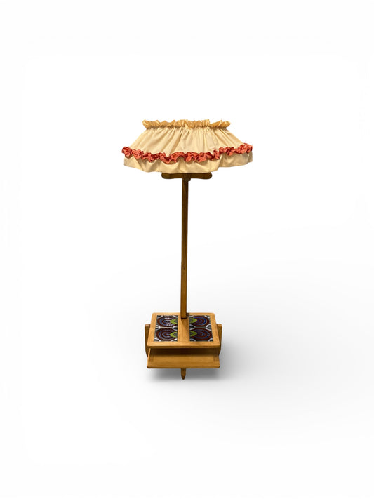 Lampadaire en chêne et céramique par Guillerme & Chambron pour Votre Maison