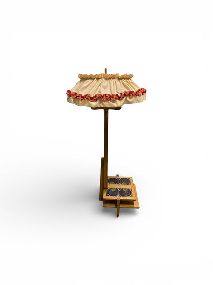 Lampadaire en chêne et céramique par Guillerme & Chambron pour Votre Maison