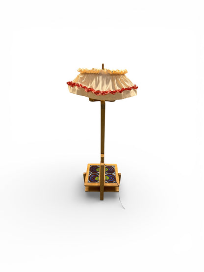 Lampadaire en chêne et céramique par Guillerme & Chambron pour Votre Maison