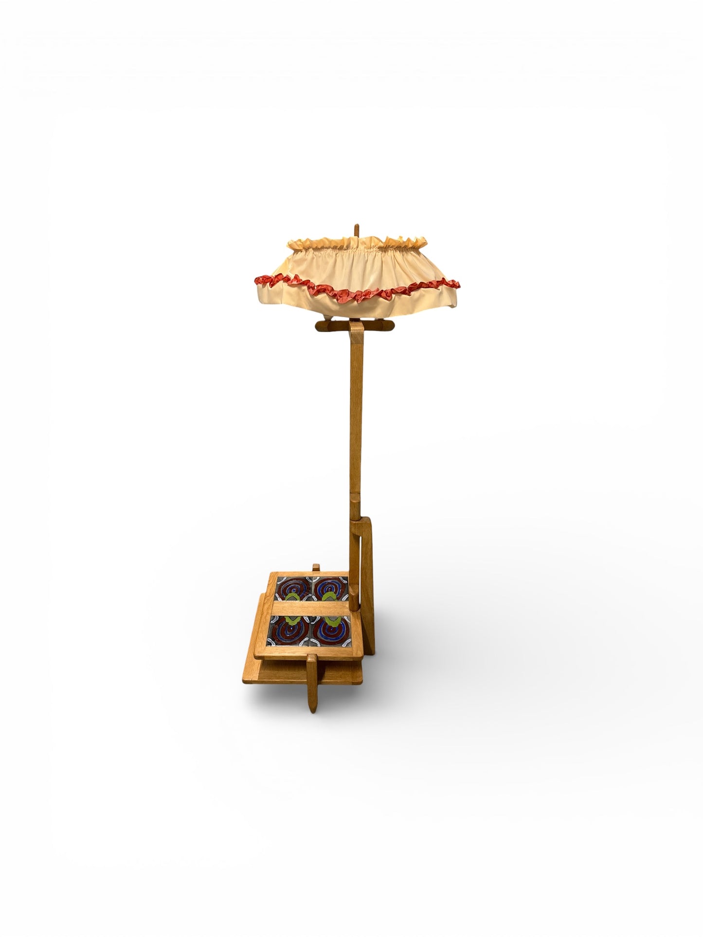 Lampadaire en chêne et céramique par Guillerme & Chambron pour Votre Maison