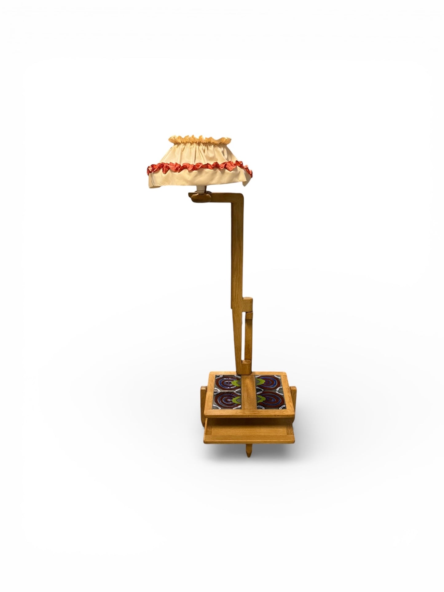 Lampadaire en chêne et céramique par Guillerme & Chambron pour Votre Maison