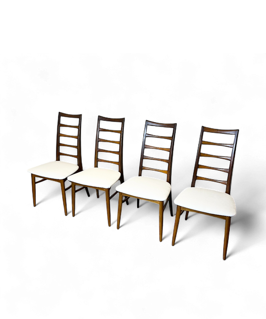 Ensemble de 4 chaises “Lis” par Niels Koefoed pour Koefoeds Hornslet, en palissandre de Rio, design danois de 1961.
