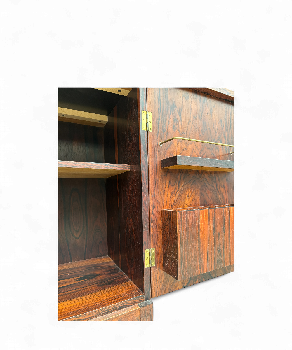 Bar scandinave en palissandre de Rio par Torbjørn Afdal pour Bruksbo, design norvégien des années 1960.