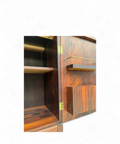 Bar scandinave en palissandre de Rio par Torbjørn Afdal pour Bruksbo, design norvégien des années 1960.