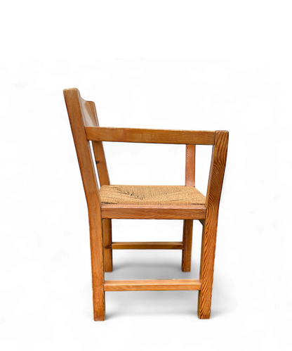 Paire de fauteuils scandinaves en pin et corde par Tage Poulsen pour GM Møbler, design danois des années 1960.