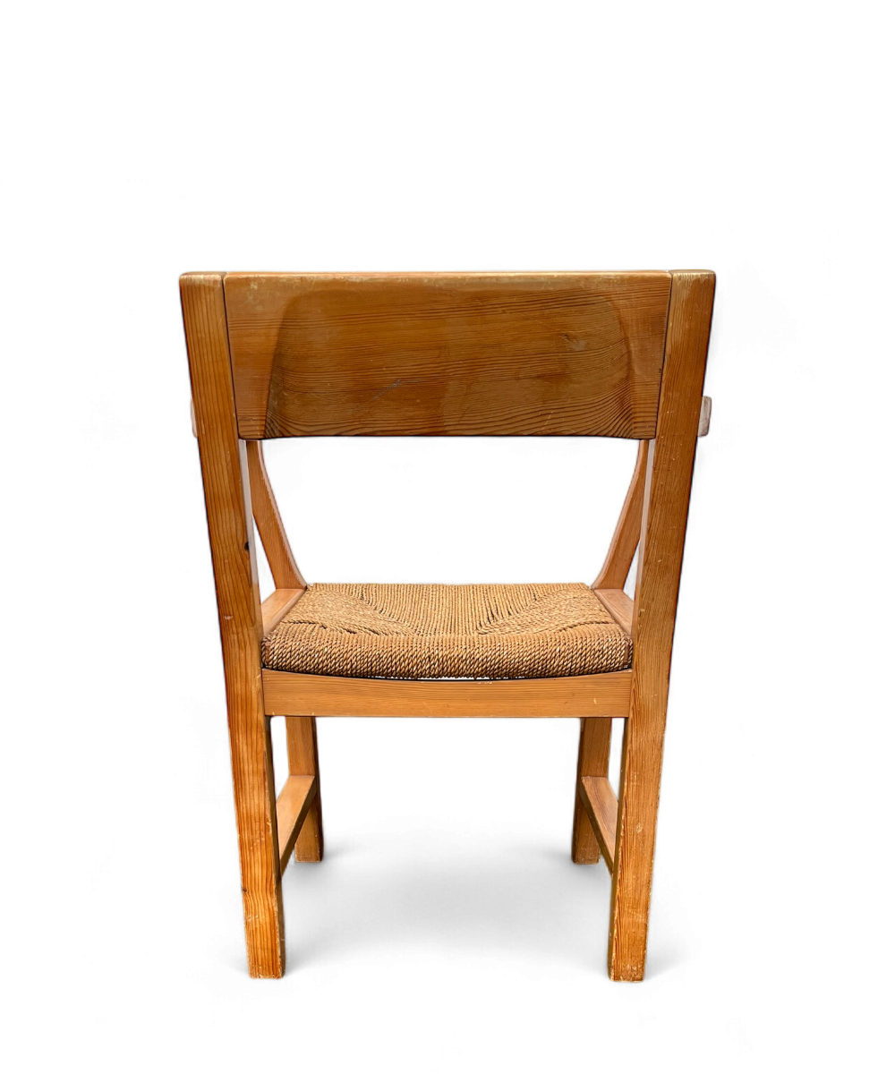 Paire de fauteuils scandinaves en pin et corde par Tage Poulsen pour GM Møbler, design danois des années 1960.