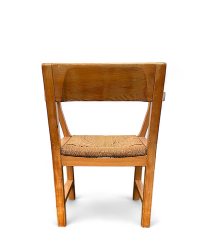 Paire de fauteuils scandinaves en pin et corde par Tage Poulsen pour GM Møbler, design danois des années 1960.