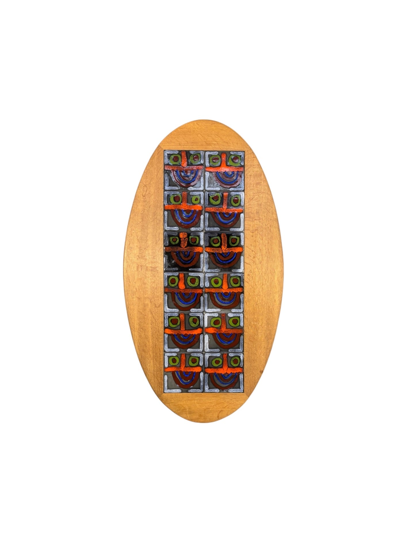 Table basse ovale en chêne et céramique par Guillerme & Chambron pour Votre Maison