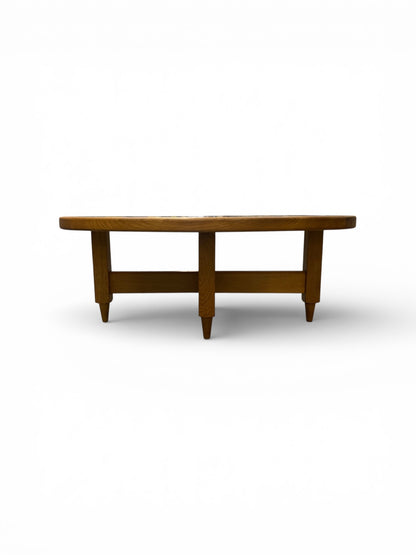 Table basse ovale en chêne et céramique par Guillerme & Chambron pour Votre Maison